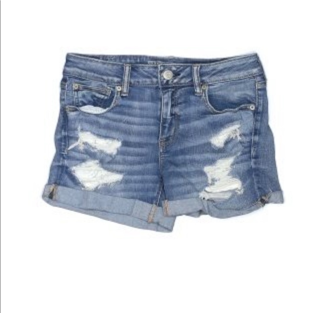 American Eagle Ripped Jean Shorts Size 0